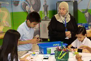 Kids and teacher learning